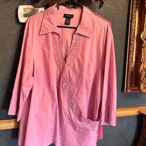 Beautiful wrap around shirt cotton,  beads and designs, side zipper